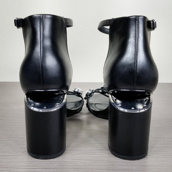 Alexander Wang Abby Crystal Embellished Sandal, Black Leather, Womens Size 8.5 - Picture 5 of 11